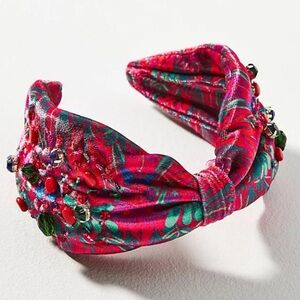 Anthropologie roopa pemmaraju beaded silk headband new with tags
